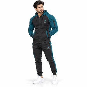 Conjunto Deportivo Unisex de Invierno, Sudadera con Capucha Transpirable de Forro Polar, Pantalones Deportivos de Corte Regular, Pantalones Largos - Product Image 1
