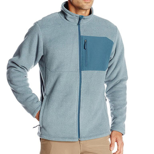 <b>Men's</b> Light Blue Fleece Jacket Turtleneck <b>Pullover</b> Casual Autumn Wear Regular Fit Knitted Polyester Solid Color - Product Image 1