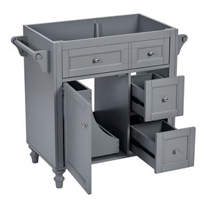 Modern 30-Inch Bathroom Vanity <b>Storage</b> Cabinet with <b>2</b> <b>Drawers</b> and Tipout <b>Drawer</b> Sink Not Included Contemporary Style - Product Image 4