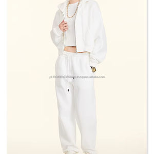 Vêtements de sport de course en polaire de haute qualité personnalisés, veste à capuche zippée, pantalons de survêtement, ensemble de 2 pièces, survêtements pour femmes - Product Image 5