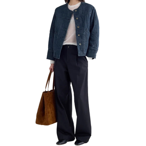 Chaqueta vaquera acolchada tipo barril para mujer, de algodón, estilo oversize, ropa de trabajo, ropa exterior, fabricante OEM de marca privada personalizada - Product Image 5