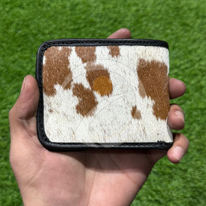 High Quality Genuine Fur Leather <b>Wallet</b> Mens Compact Money <b>Holder</b> Handmade With Animal Hair Texture - Product Image 2