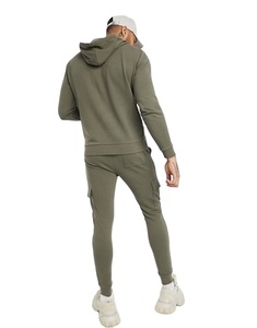 New Arrival Design Your Own <b>Plain</b> Cotton Men's <b>Plain</b> <b>Tracksuits</b> With Drawstring Hoodie Cheap Custom <b>Tracksuit</b> - Product Image 2