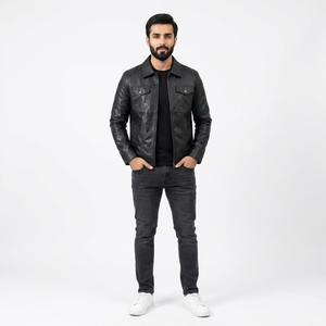 Chaqueta Clush 2026 de Cuero Genuino de Alta Calidad, Estilo Vintage, Transpirable, para Hombre, con Cuello Alto, para Invierno - Product Image 1