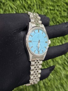 2026 Original Design Luxury Stainless Steel Diamond Bezel Analog Mechanical Automatic <b>Calendar</b> Watch 16mm Band - Product Image 3