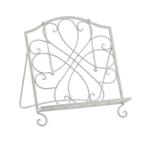 Soporte de Alambre Metálico Recubierto de Blanco para Libros de Cocina, Organizador de Almacenamiento para el Hogar, Estante Ahorrador de Espacio para Revistas, Libros y Archivos - Product Image 1