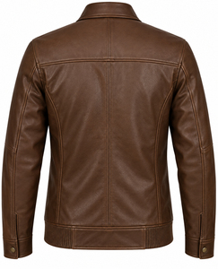 Blouson aviateur en cuir véritable pour homme, vêtement d'extérieur haut de gamme, respirant, écologique, personnalisé, avec doublure en polyester - Product Image 4