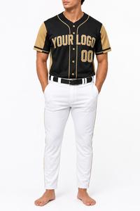 Uniforme de baseball unisexe personnalisé, maillot à manches courtes sublimé, 100% polyester, séchage rapide, pantalon blanc, évacuation de l'humidité, coupe régulière - Product Image 4