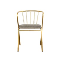 Chaise de bureau exécutive moderne en métal doré avec siège en velours, accoudoirs fixes, dossier solide, empreinte compacte, pour usage domestique ou professionnel, structure en acier
