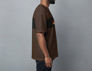 T-shirts pour hommes de haute qualité, surdimensionnés, à épaules tombantes, col rond, manches courtes, coupe ample, 100% coton jersey 180g, bicolore, style hip-hop - Product Image 4