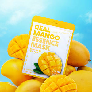 Masque facial en coton aux herbes FARMSTAY REAL MANGO ESSENCE (10 pièces) Hydratant Nourrissant Raffermissant Tous types de peau Kbeauty - Product Image 2