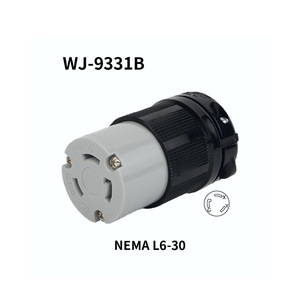 Prise industrielle Hubbell compatible WJ-9331B NEMA L6-30 250V 30A à verrouillage rotatif, certifiée CUL REACH pour l'alimentation de secours des centres de données - Product Image 1