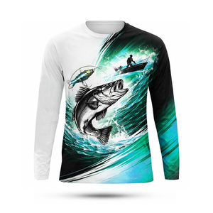 Nouveau maillot personnalisé à manches longues UPF50+ respirant, séchage rapide, léger, col rond - Product Image 2