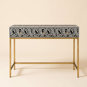 Bone Inlay <b>Drawer</b> <b>Console</b> <b>Table</b> For Living Room Bedroom And Office Use Decorative Bone Inlay Furniture Premium Quality - Product Image 1