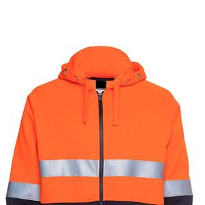 Hi Vis Safety Fleece Zip Sudadera con capucha ANSI Clase 3 Reflectante con fondo negro para hombres Hi-Vis Lime Zipper Sudadera - Product Image 6