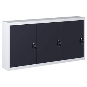 Armoire à outils murale de style industriel en métal gris et noir avec des caractéristiques durables - Product Image 1
