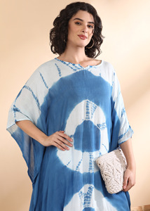 High Quality Designer Rayon <b>Kaftan</b> Tie Dyed <b>Summer</b> Daily Wear Regular Fit Sweetheart neck at Best Price by Supplier - Product Image 6