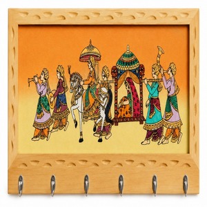 Traditional Handcrafted Wooden Wall <b>Hanger</b> With Beautiful Painting Work <b>Key</b> Hanging For Home/ Office Wall Decor Wall <b>Hangers</b> - Product Image 1