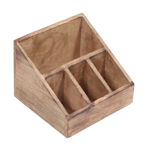 Porte-couverts en bois de qualité supérieure, organisateur artisanal de haute qualité pour comptoir de cuisine, table à manger, rangement et vaisselle - Product Image 4
