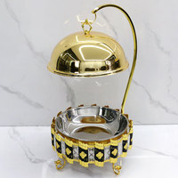 Edelstahl Hängender Chafing Dish Speisenwärmer 8L Golden für Hotel Hochzeit Bankett Buffet Catering