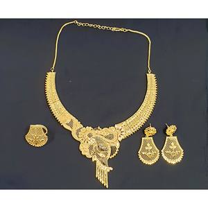 Conjunto de collar chapado en oro de 24 quilates superventas, 5 gramos para bodas, aniversarios, diseño moderno, joyería de moda, nuevo diseño - Product Image 4