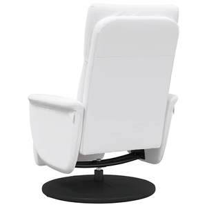 Fauteuil inclinable en similicuir blanc avec repose-pieds - Product Image 6
