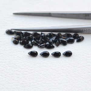 สปินเนลขนาด4x6มม. สีดำธรรมชาติเกรดเอเอพลอยรูปร่างลูกแพร์เจียระไนแบบปรับแต่งได้เครื่องประดับอัญมณีกึ่งมีค่าขายส่ง - Product Image 1
