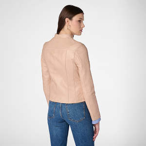 Promotion High Quality Women's <b>Genuine</b> Leather Jacket with Breathable <b>Nylon</b> Lining Custom Size Pakistan Fashion Plain Dyed - Product Image 6