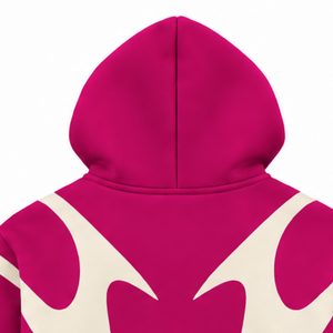 Magenta Contrast Panel <b>Zip</b> <b>Up</b> Hoodie <b>Men</b> Streetwear Full Zipper Long Sleeve Custom Casual <b>Fleece</b> Hooded Jacket With Pockets - Product Image 4