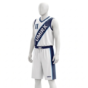 Ensemble d'uniformes de basketball personnalisés avec sash, maillot blanc et short, imprimé par transfert thermique, rayures diagonales, nom et numéro de l'équipe, pour usage domestique, 100% - Product Image 3
