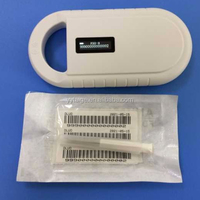 Microchip RFID para Animales FDX-B 134.2khz 2.12*12mm con Aguja y Pistola Reutilizable