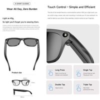 Lunettes intelligentes à verres photochromiques, caméra 8MP, enregistrement vidéo 1080P, traduction IA en temps réel, appels Bluetooth