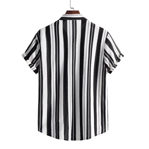 เสื้อเชิ้ตแขนยาวลายทางลำลองสำหรับผู้ชาย ผ้าฝ้ายทวิล 100% ระบายอากาศได้ดี ปกคอพับ แขนยาวเต็มตัว สำหรับฤดูใบไม้ร่วง - Product Image 2