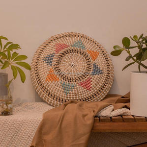 Modern Boho Decor Set Hot Handicraft Modern Seagrass Straw Dried Plant Water Hyacinth <b>Hanging</b> <b>Baskets</b> Rattan <b>Wall</b> Art Vietnam - Product Image 4