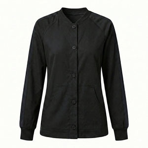 Veste médicale à prix d'usine pour femme, uniforme d'infirmière à boutons-pression, manteau de réchauffement, veste de travail personnalisée OEM style sportif pour hôpital - Product Image 2