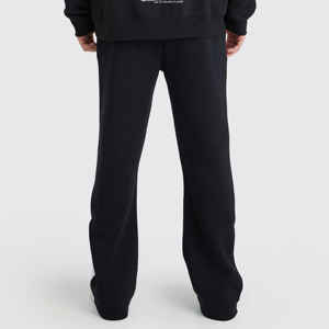 Pantalones Deportivos Negros Estampados para Hombre con Patrón de Herradura Blanca, Cintura Elástica con Cordón, Joggers Casuales de Poliéster de Peso Medio - Product Image 3