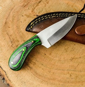 Cuchillo de Bushcraft de Hoja Fija EDC de Acero 12c27 Personalizado, Mango de Madera Pakka, Funda de Cuero, OEM, Hoja Entera, Cuchillo de Caza y Camping - Product Image 3