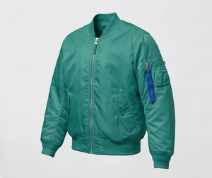 Chaqueta Bomber Verde para Hombre, Color Sólido, Cierre de Cremallera, Cuello Alto, Ropa Exterior Informal, Material de Poliéster Resistente al Viento, para Otoño - Product Image 6