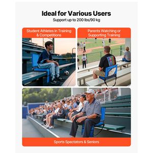 Sedile da Stadio Imbottito con Supporto per le Spalle, Sedia Pieghevole per Tribuna con Schienale Imbottito e Poggiacollo - Product Image 4