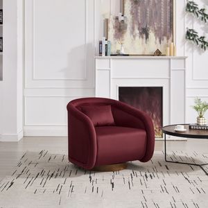 Poltrona Girevole a 360 Gradi, Comoda Sedia a Forma di Zucca con Rivestimento in Velluto per Soggiorno - Product Image 3