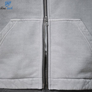 Custom Men's Embroidered Oversized Zip Up Hoodie Heavyweight Cotton Fleece Streetwear Hooded Sweatshirt OEM ODM Wholesale - Product Image 6