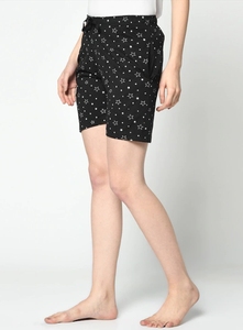 Women's Printed Pattern Shorts <b>Elastic</b> Waist Casual Knitted Cotton Breathable With Pockets Regular Fit - Product Image 1