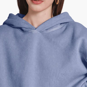 Sudadera con Capucha de Invierno de Color Sólido, de Secado Rápido, Estilo Casual Urbano, con Hombros Caídos, Transpirable, Ecológica, de Forro Polar Tejido, con Lavado Ácido - Product Image 3