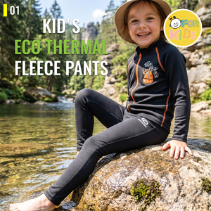 Pantalon thermique en polaire recyclé Aropec ECO pour enfants, UPF 50+, extensible dans 4 directions, séchage rapide, leggings pour sports nautiques pour enfants, OEM/ODM - Product Image 2