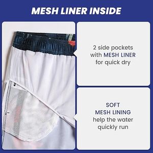 Shorts de baño elásticos en 4 direcciones para hombre con forro de malla de secado rápido, shorts de rendimiento para surf, sublimación personalizada. - Product Image 6