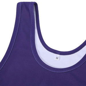 Nouveauté Unisexe OEM Logo Personnalisé Spandex/Polyester Respirant Manches Courtes Col en V Double Bretelle Imprimé sur le Devant Écologique - Product Image 6