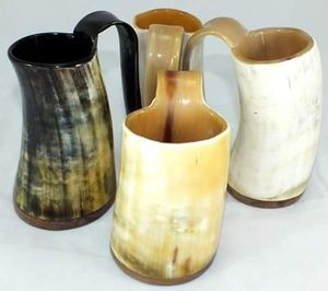 Mug en corne de buffle naturelle, fait main, style viking rustique, pour la maison, le bar, les fêtes et l'extérieur - Product Image 3