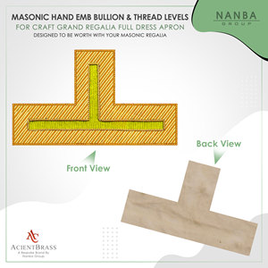 Parche de Insignia de Rango Bordado Personalizado, Distintivo Masónico, Color Amarillo Dorado Sólido, Estilo Clásico, OEM ODM, Distintivo en Forma de T - Product Image 3