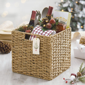 กล่องเก็บของลายหญ้าทะเลแบบพับได้กล่องเก็บของในห้องครัวทำด้วยมือจากเวียดนาม - Product Image 6