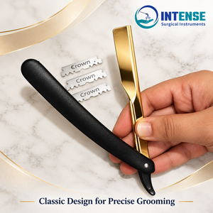 Rasoir droit de barbier en gros avec boîte de 100 demi-lames – Shavette de rasage professionnelle - Product Image 3